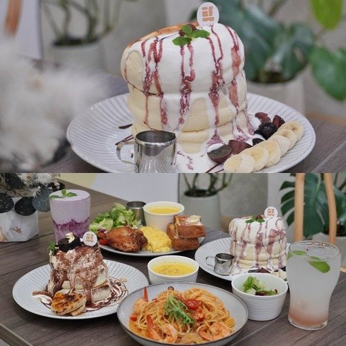美有計劃 Café 招牌舒芙蕾與義式早午餐餐點拼盤